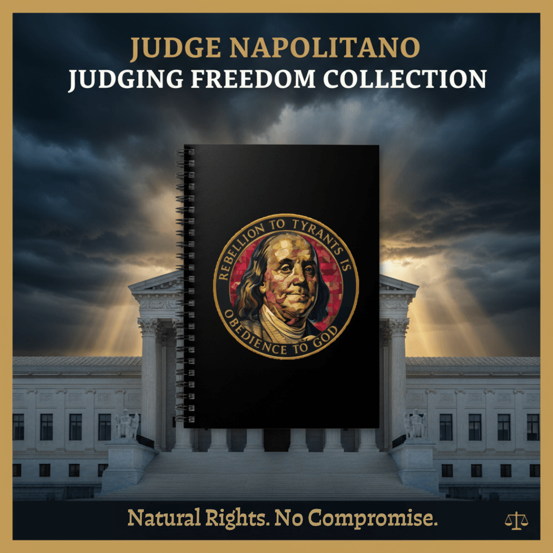 Judge Napolitano Judging Freedom Collection banner — Rebellion to Tyrants notebook, Supreme Court, Natural Rights No Compromise
