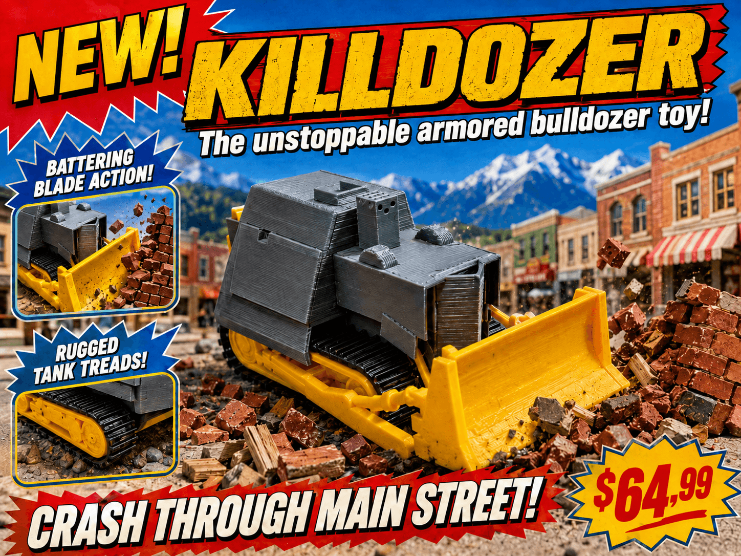 3D Printed Killdozer Model - Detailed Replica