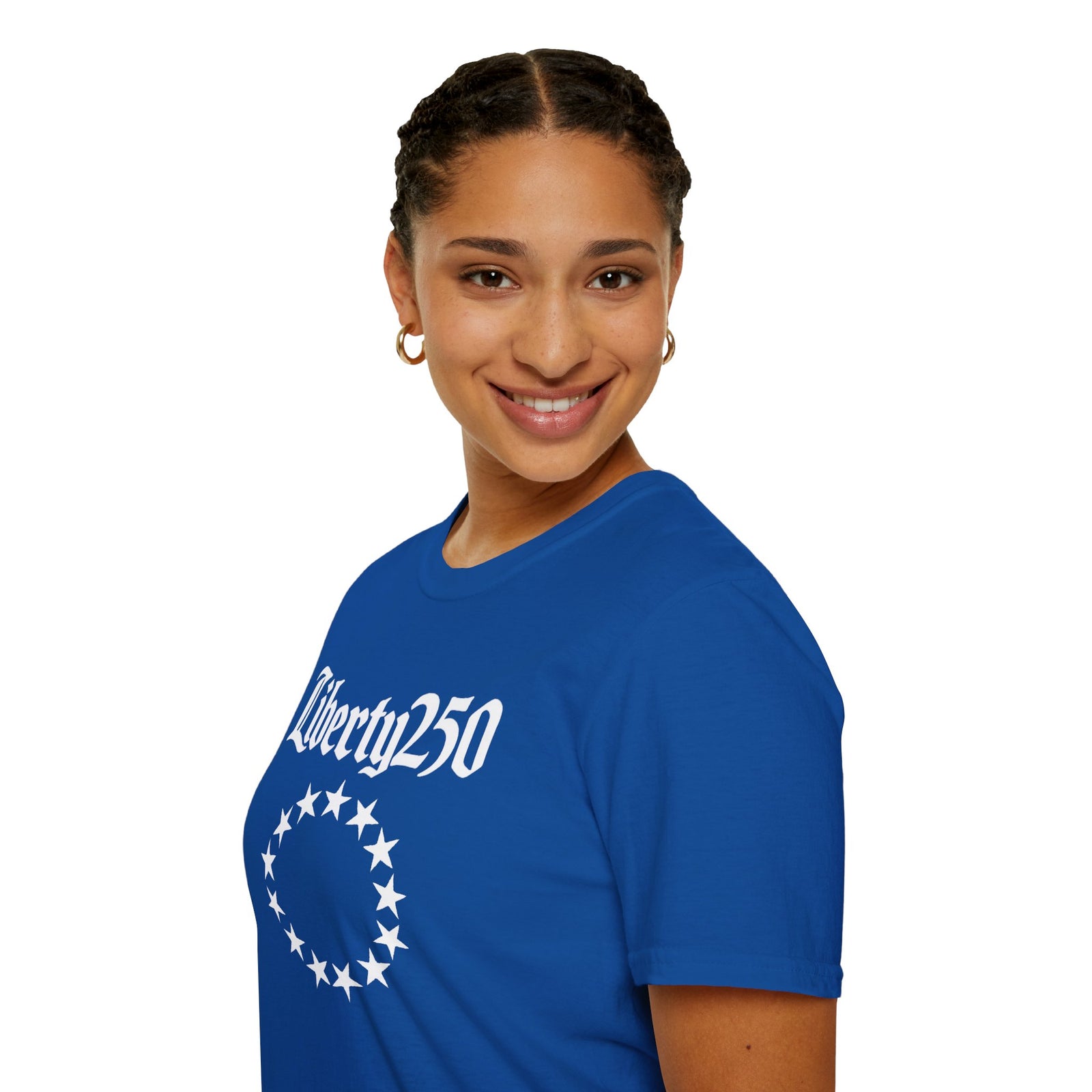 Liberty250 T-Shirt — Vintage Betsy Ross Star Circle Patriotic Tee