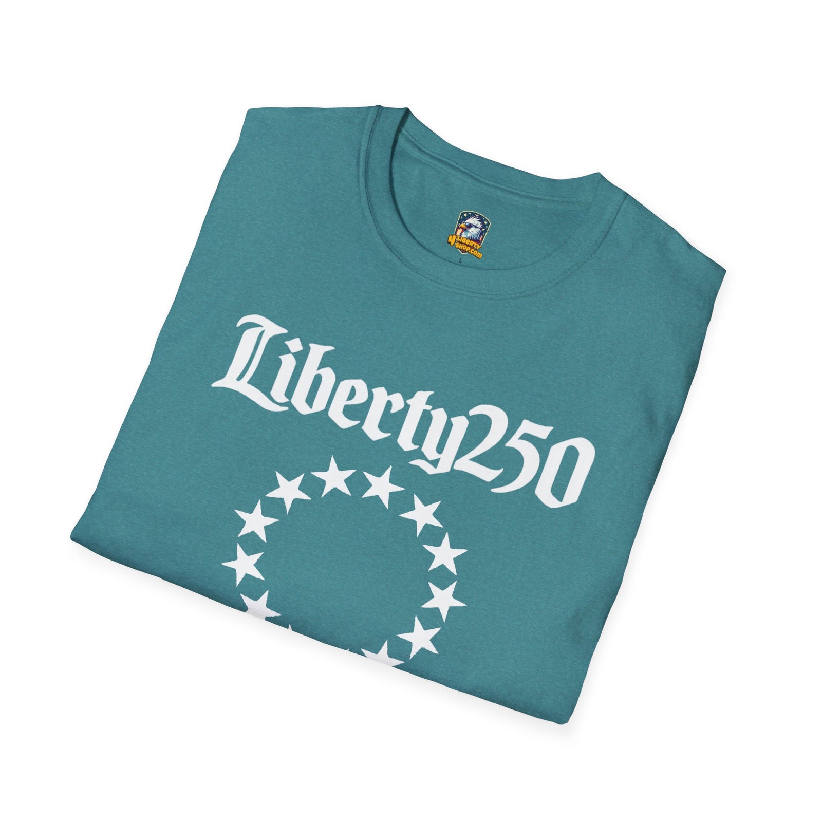 Liberty250 T-Shirt — Vintage Betsy Ross Star Circle Patriotic Tee