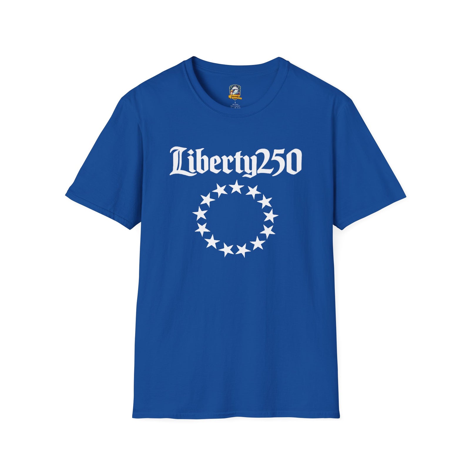 Liberty250 T-Shirt — Vintage Betsy Ross Star Circle Patriotic Tee
