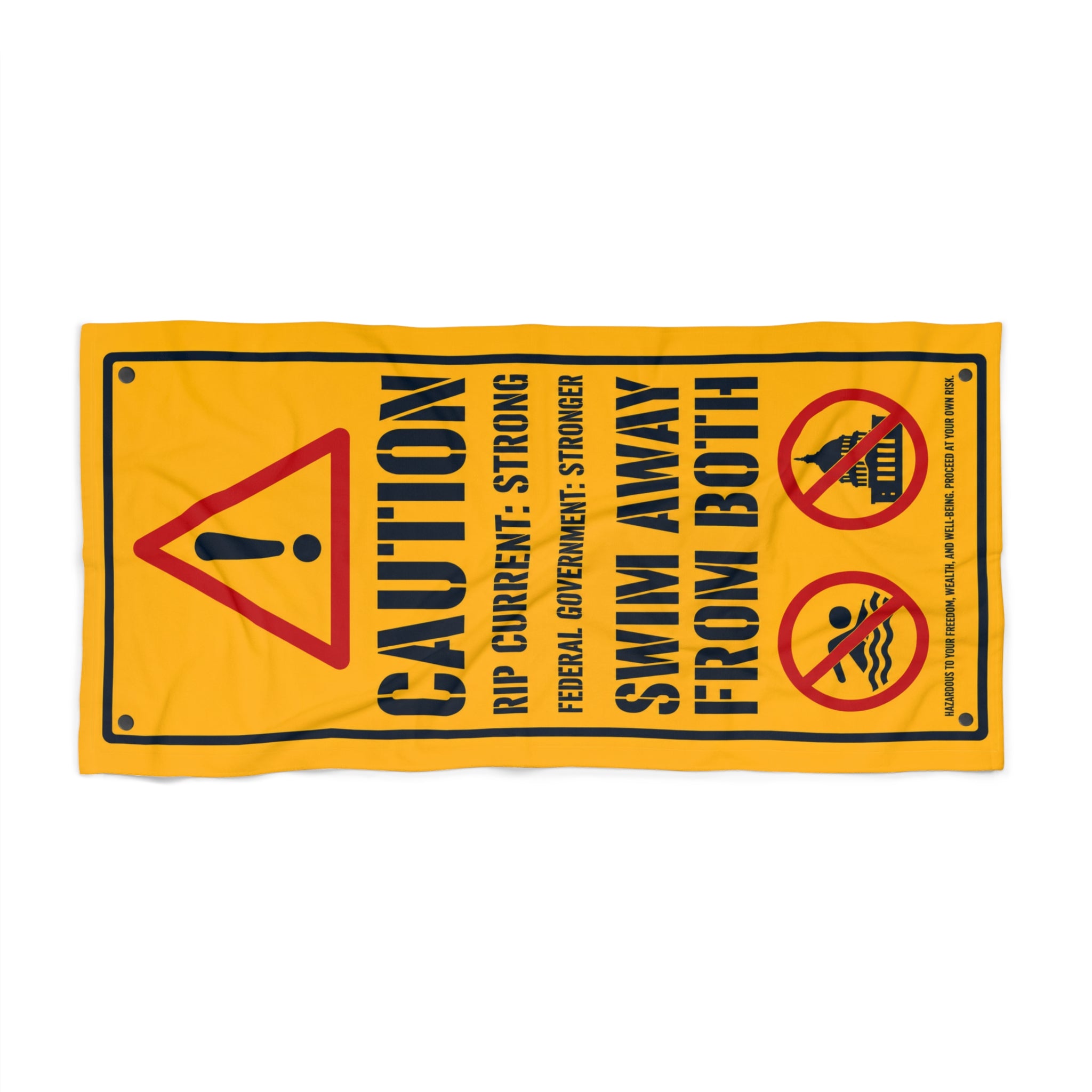 Caution: Federal Government Beach Towel