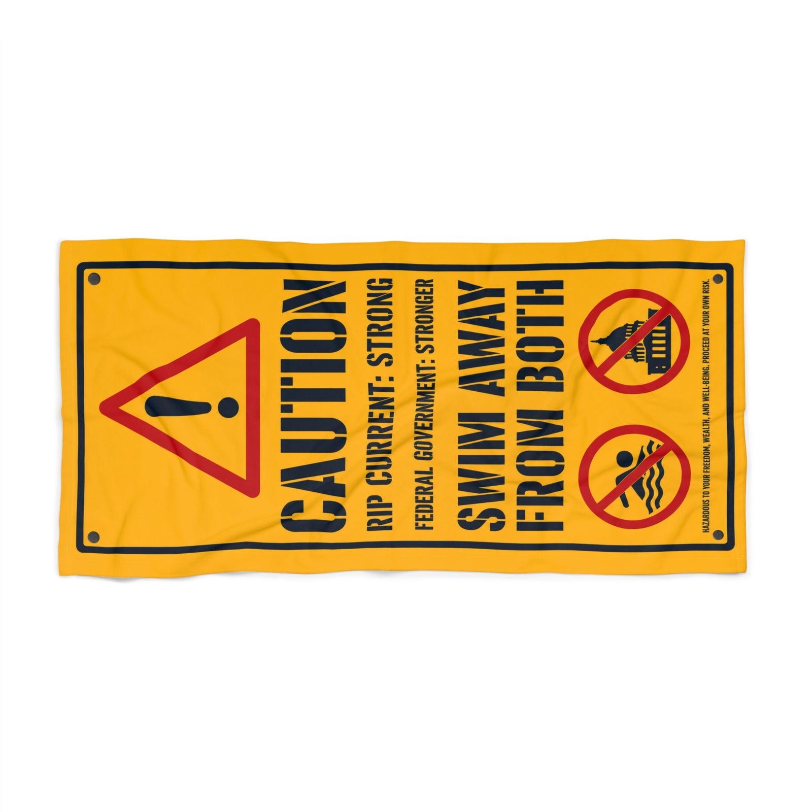 Caution: Federal Government Beach Towel