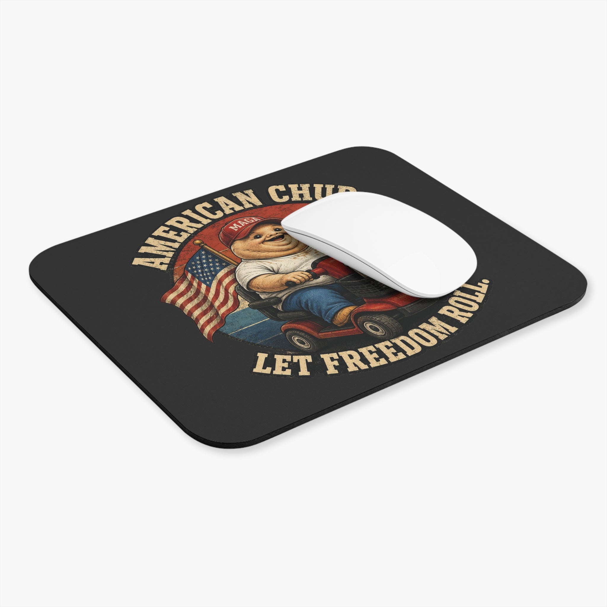 American Chud Mouse Pad — Let Freedom Roll, 9 × 8