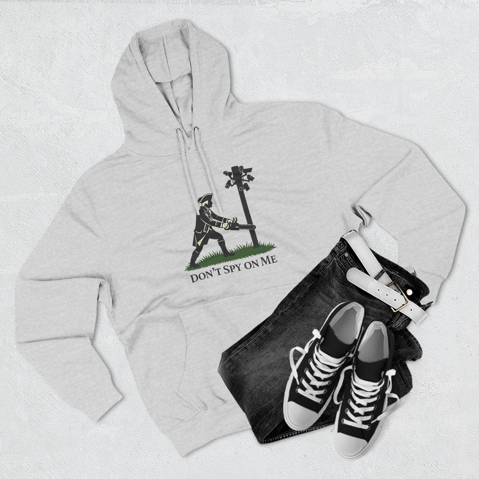 Don't Spy On Me Hoodie — Anti-Surveillance Patriot Liberty Fleece Pullover - 4LibertyShop.com