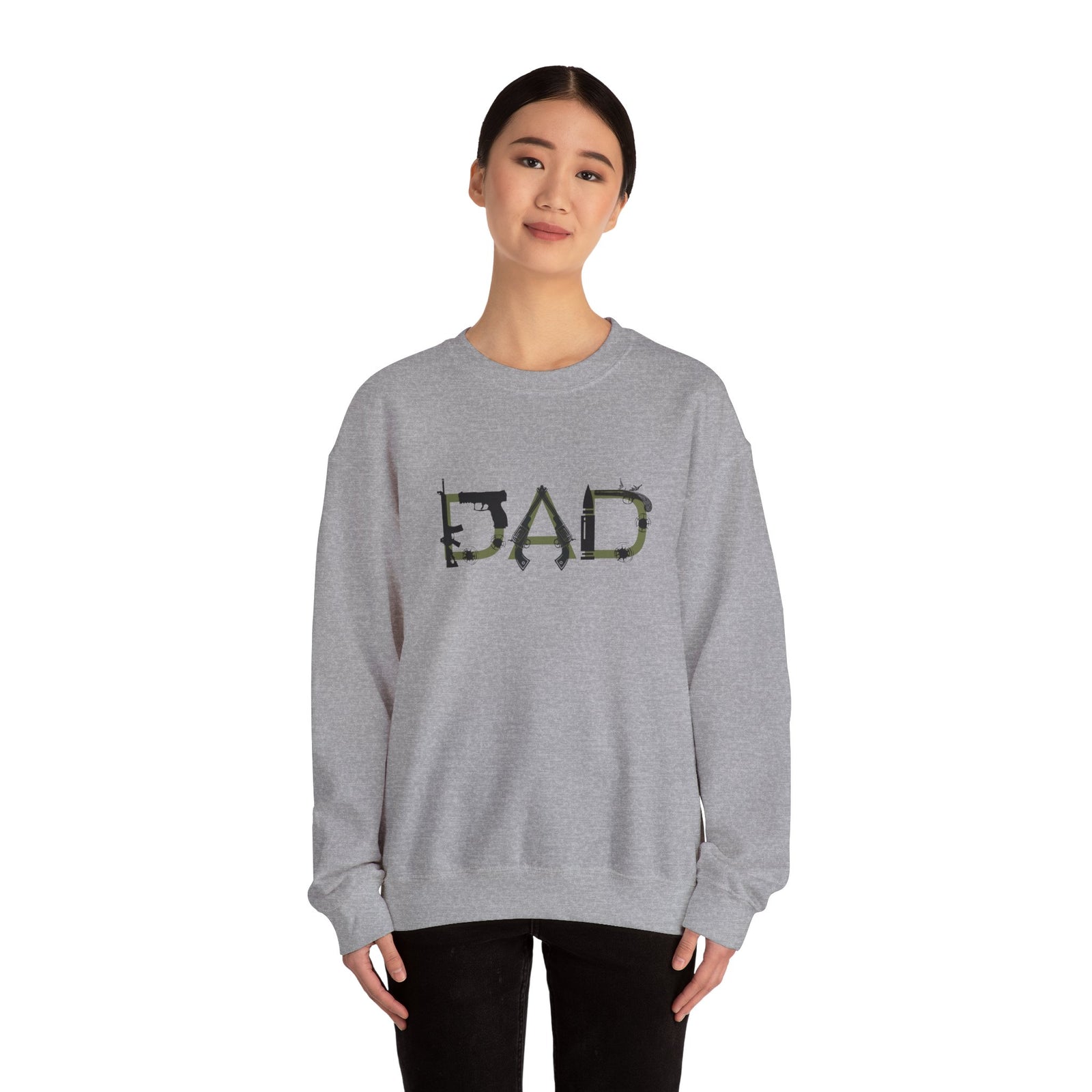 DAD Bullet Crewneck Sweatshirt - Gun Lover Gift for Him