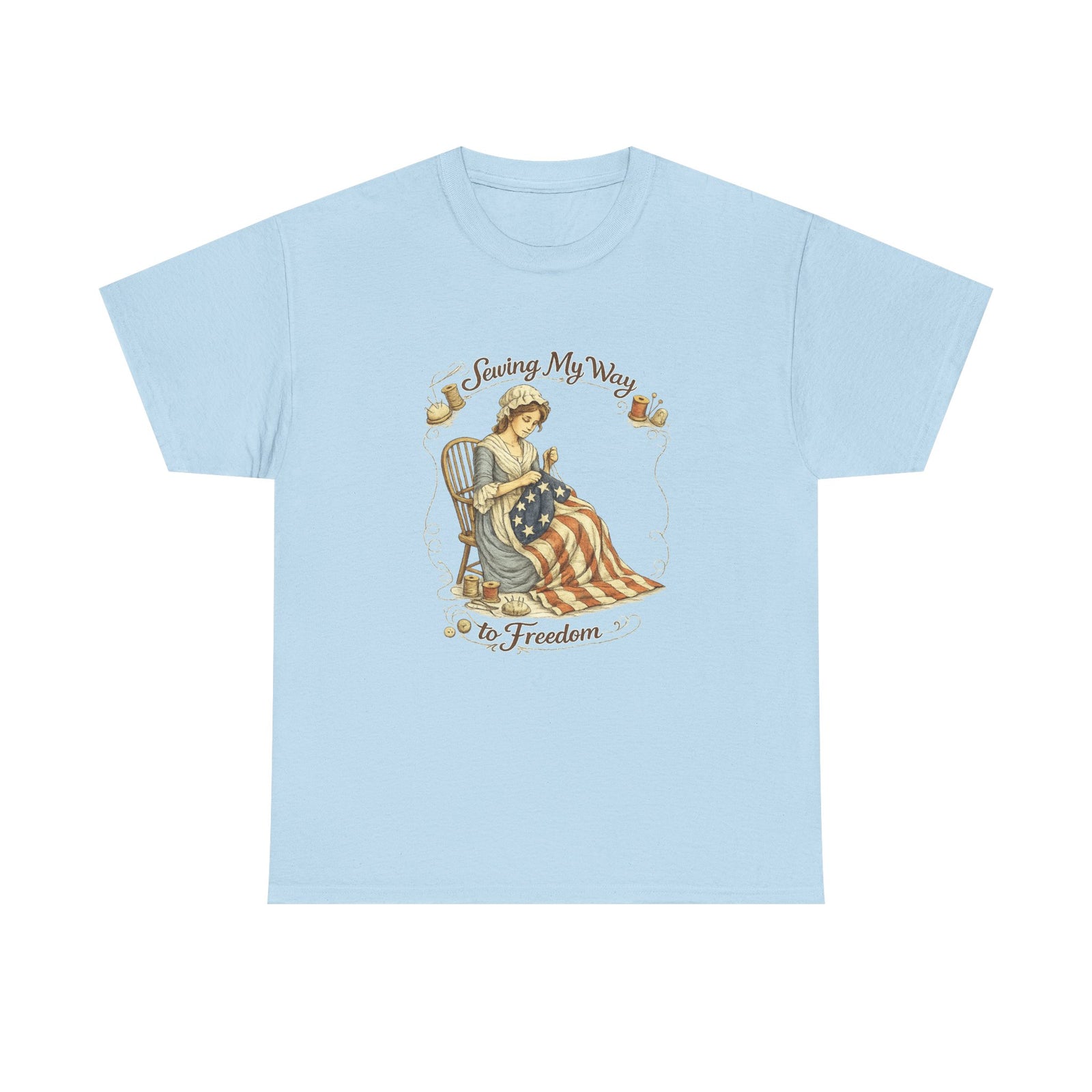 Patriotic 'Sewing My Way to Freedom' Tee