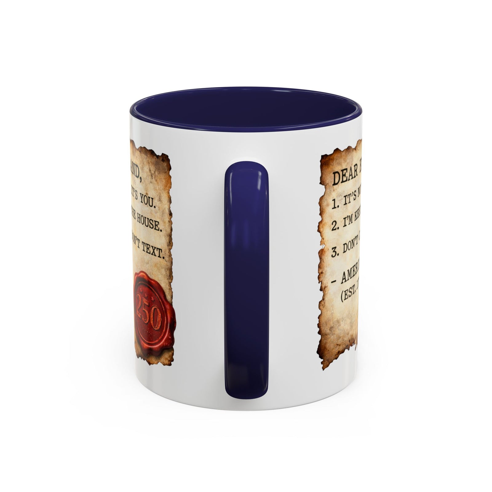 Walton & Johnson Dear England Funny 250th Anniversary Coffee Mug