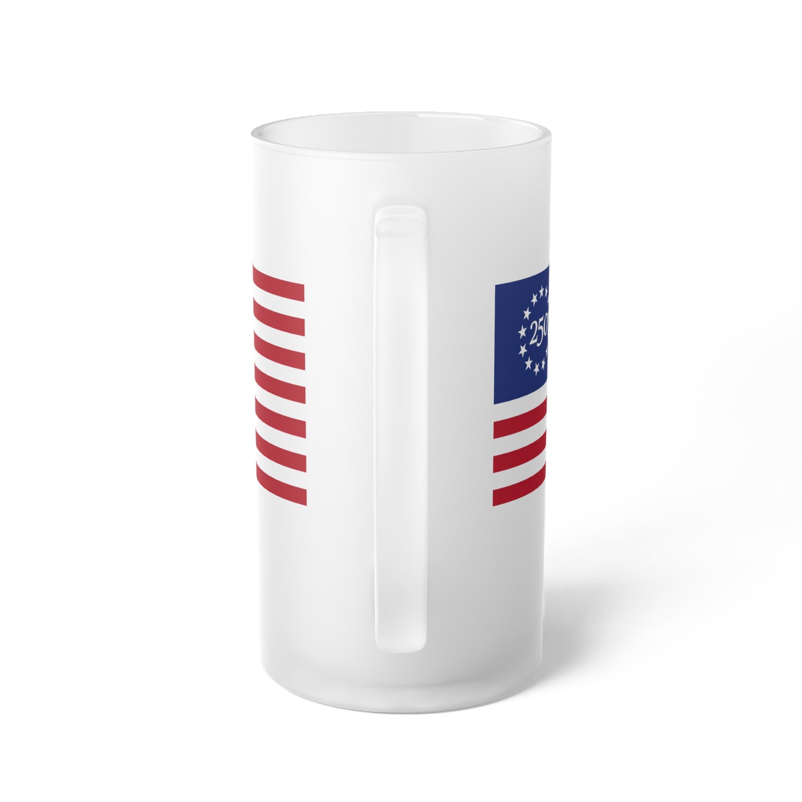 Frosted Beer Mug – 250th Anniversary Betsy Ross Flag Design