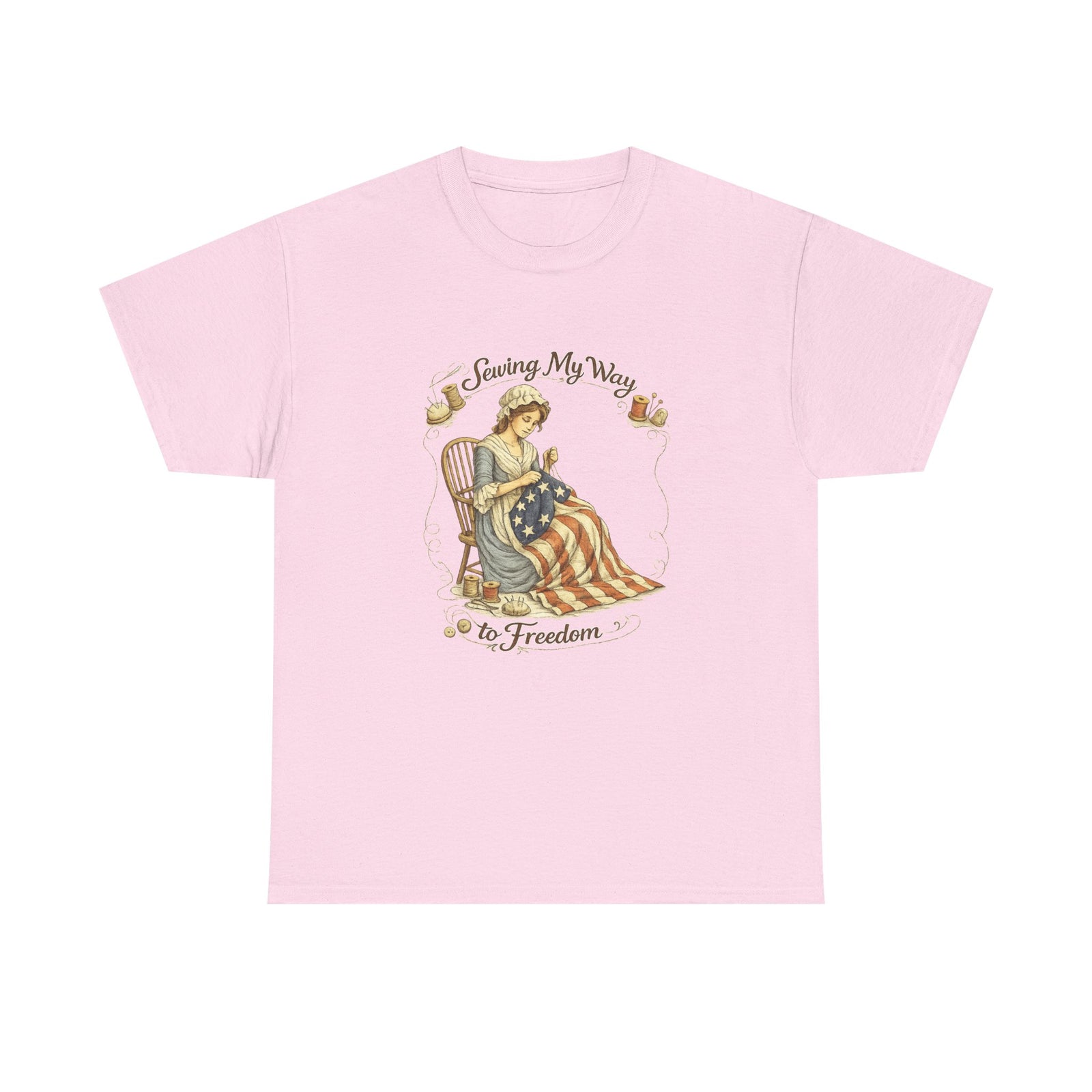 Patriotic 'Sewing My Way to Freedom' Tee