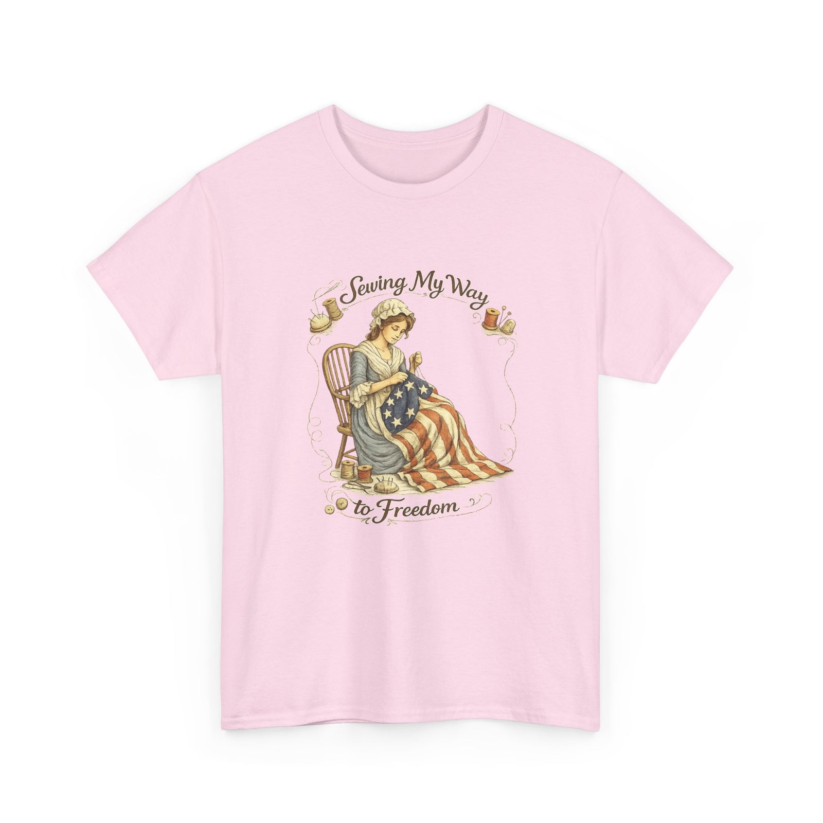 Patriotic 'Sewing My Way to Freedom' Tee
