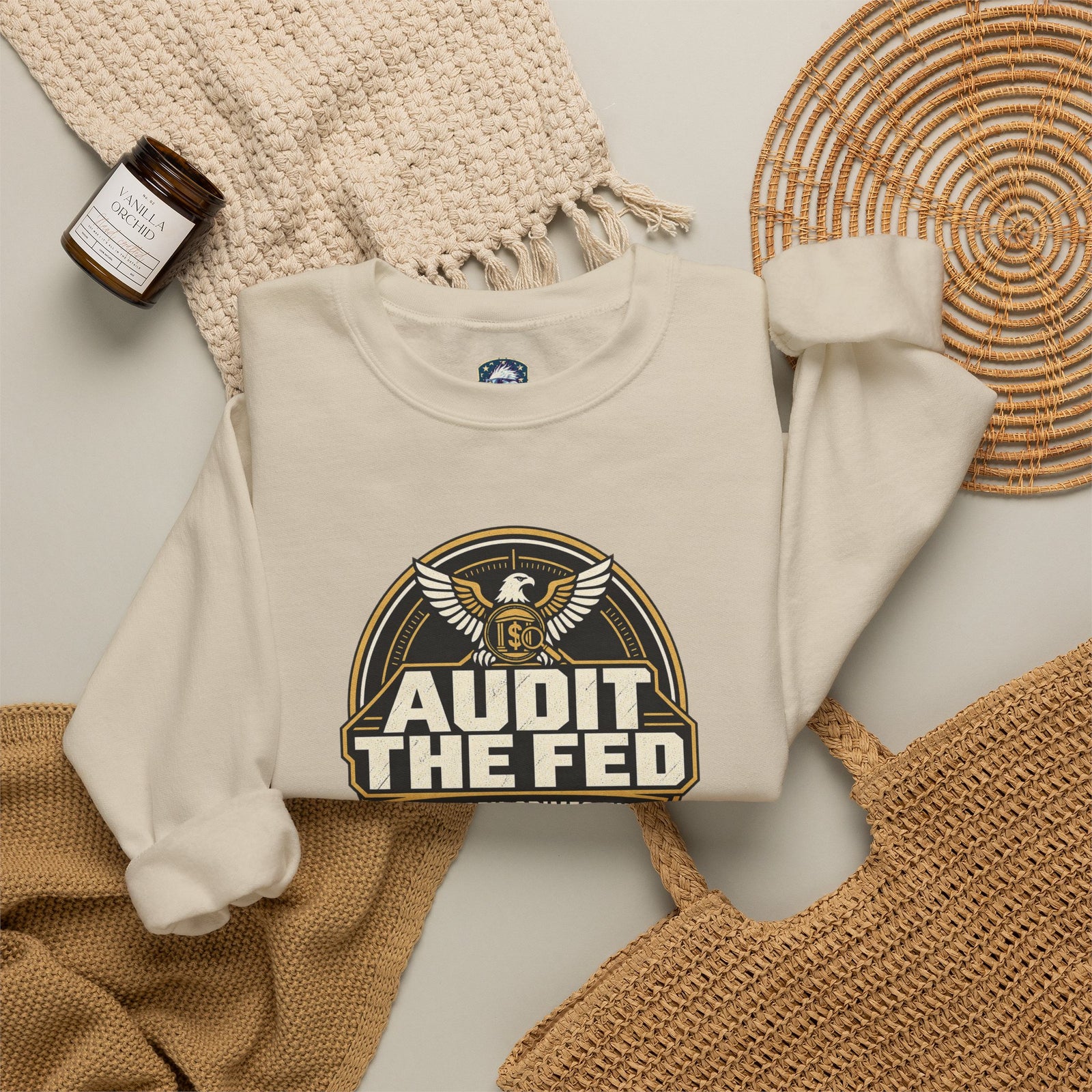 Audit The Fed Crewneck Sweatshirt — Monetary Crimes Unit Emblem - 4LibertyShop.com