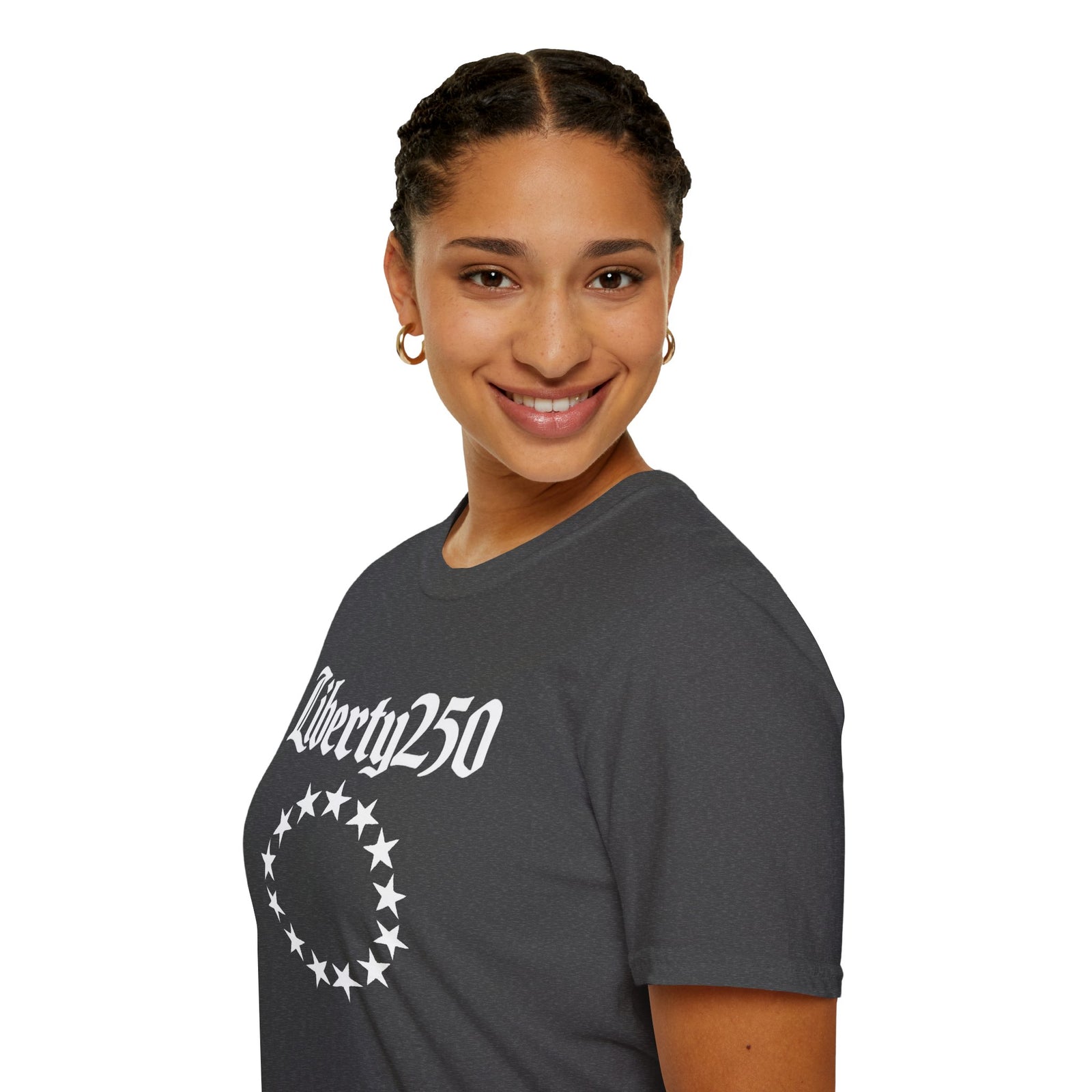 Liberty250 T-Shirt — Vintage Betsy Ross Star Circle Patriotic Tee