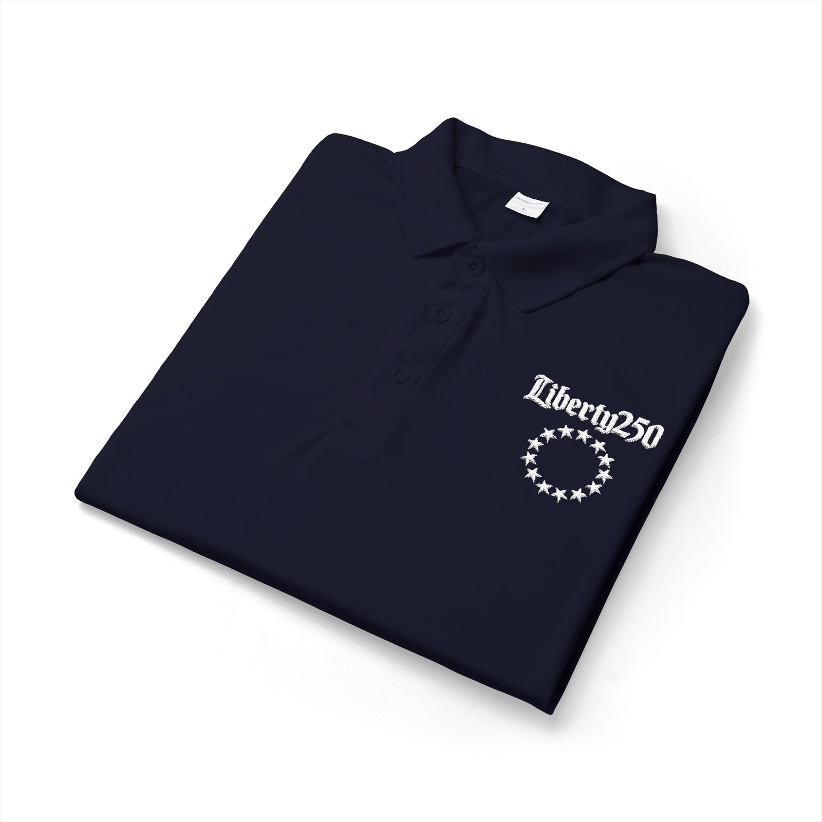 Liberty250 Embroidered Polo Shirt — Stars Emblem