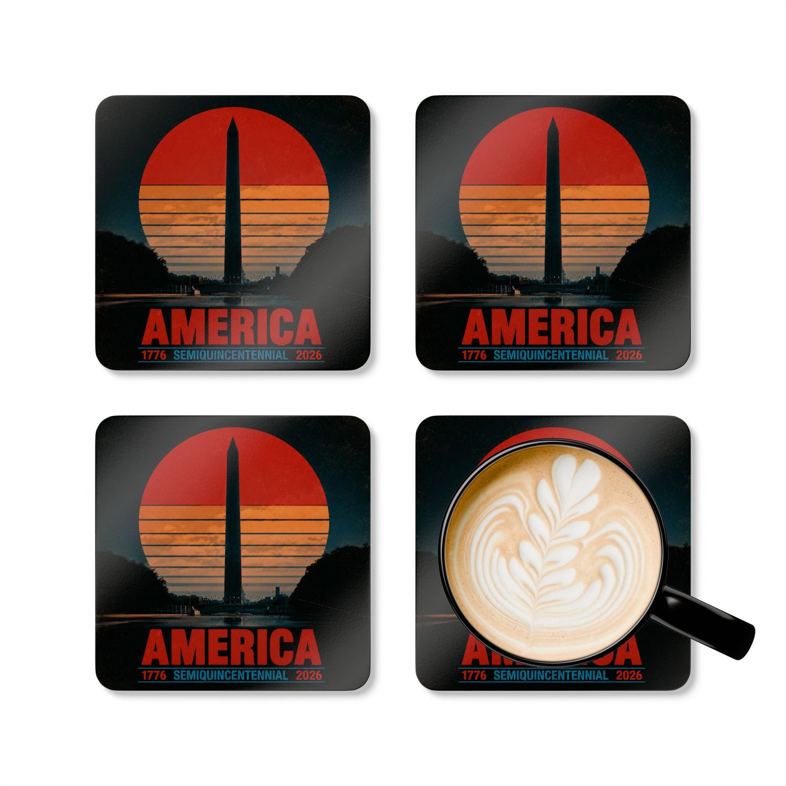 America 1776–2026 Semiquincentennial Coaster Set