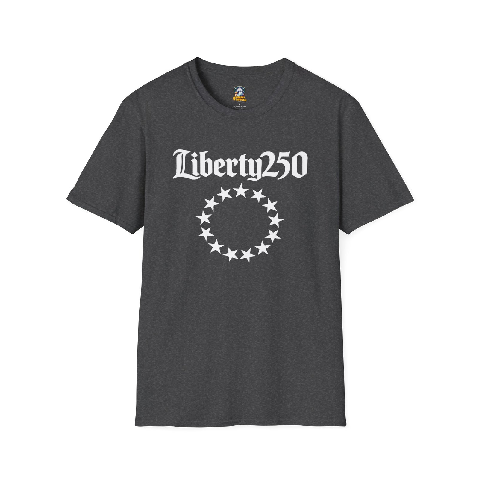 Liberty250 T-Shirt — Vintage Betsy Ross Star Circle Patriotic Tee