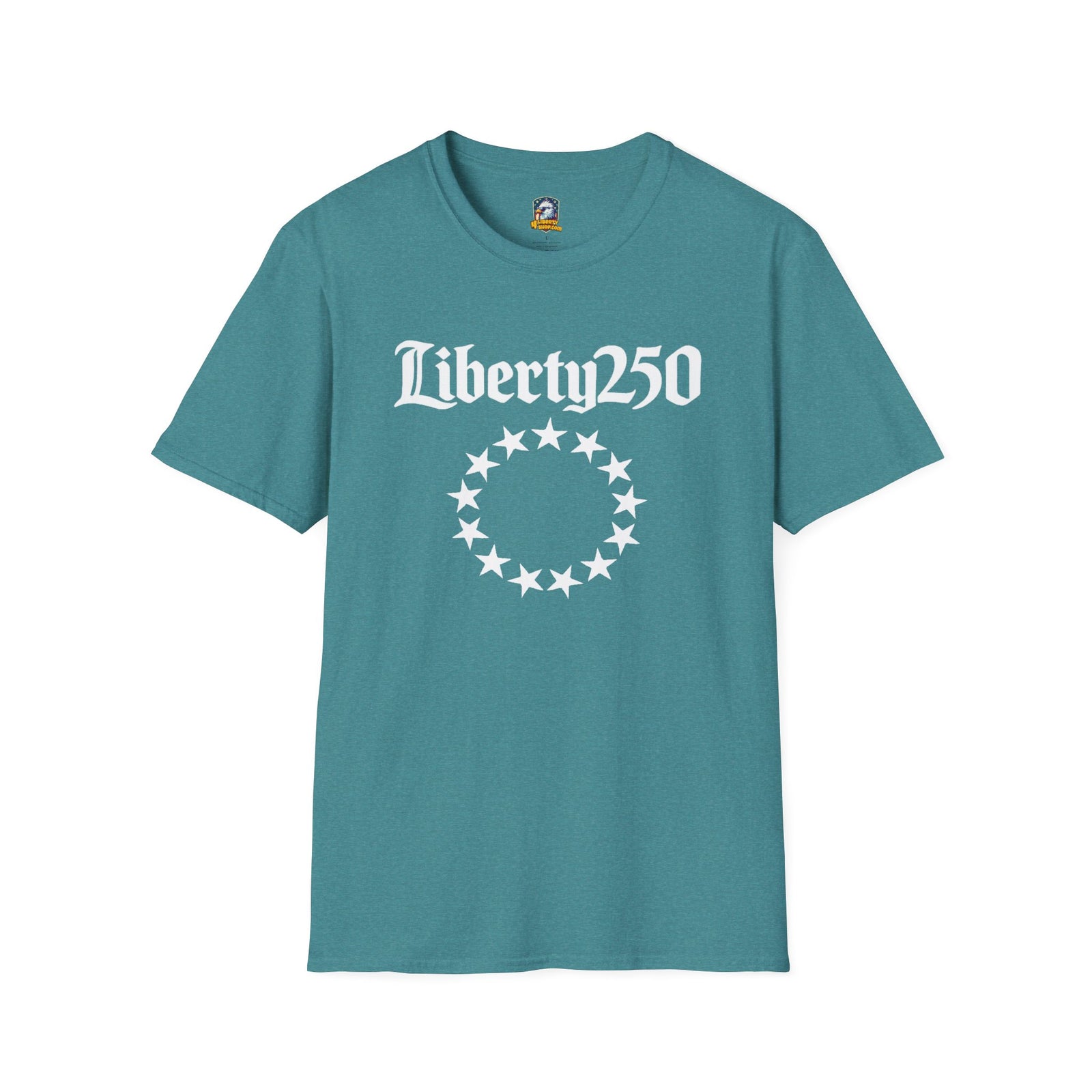 Liberty250 T-Shirt — Vintage Betsy Ross Star Circle Patriotic Tee