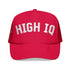 High IQ Foam Trucker Hat — Vintage Lettering Mesh Cap