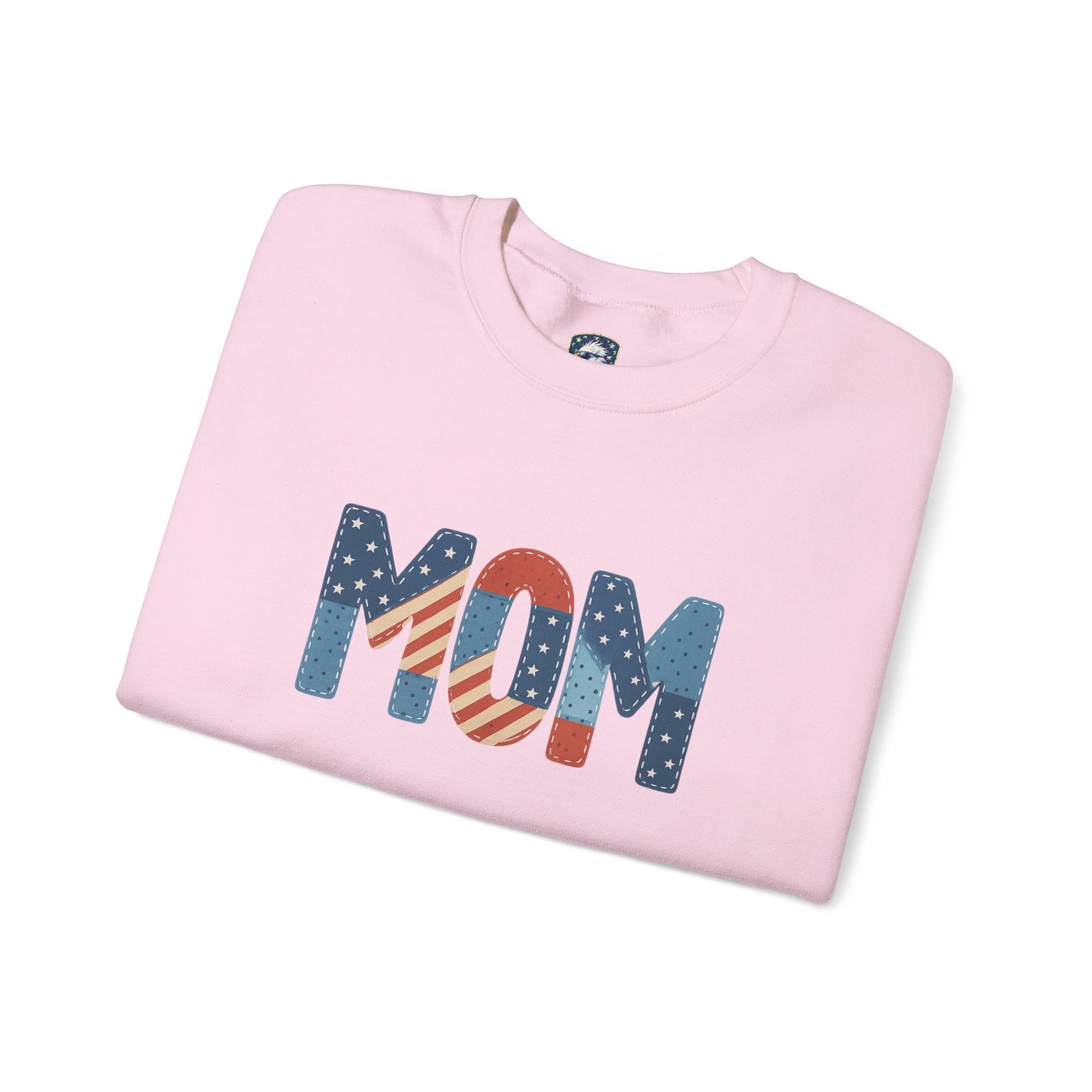 Embroidered Patriotic Mom Crewneck Sweatshirt