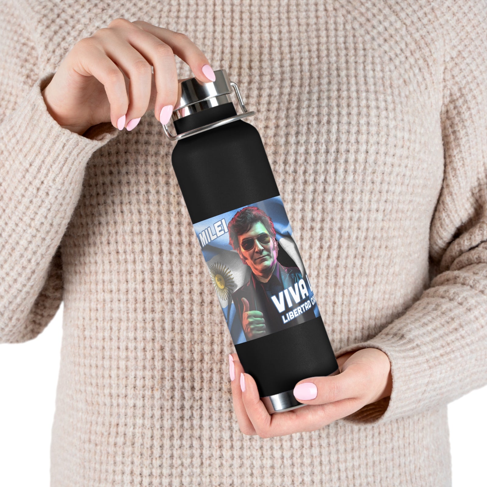 Javier Milei Copper Vacuum Insulated Bottle, 22oz