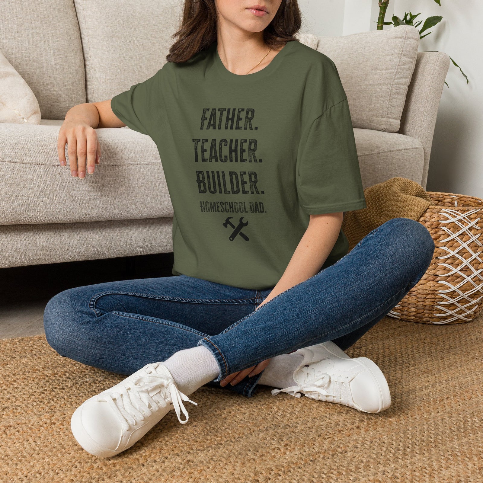 Homeschool Workshop - Father. Teacher. Builder. Homeschool Dad T-Shirt