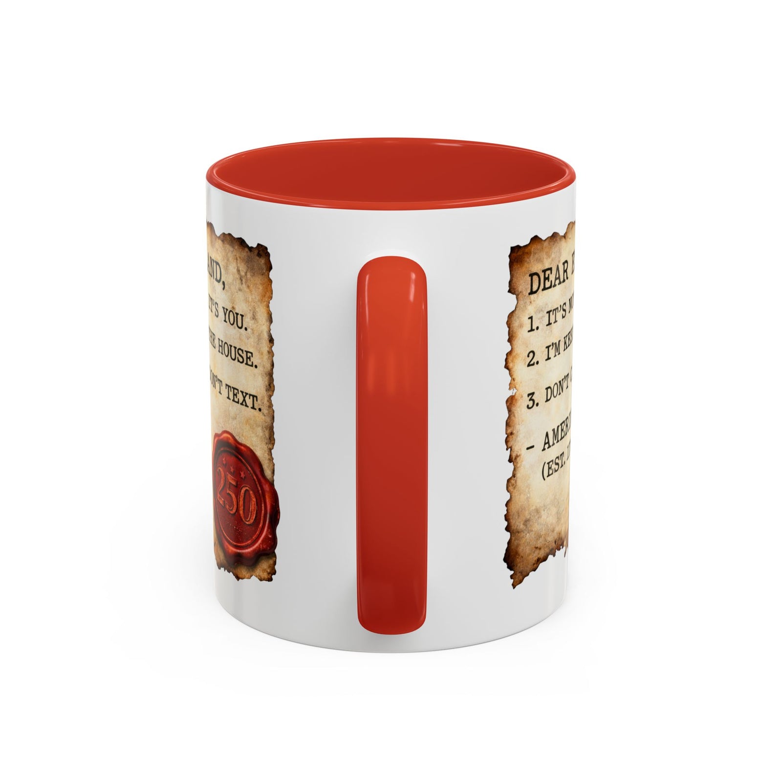 Walton & Johnson Dear England Funny 250th Anniversary Coffee Mug