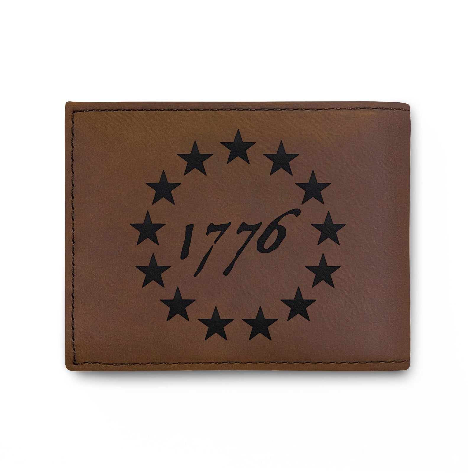 1776 Betsy Ross Stars Leather Wallet
