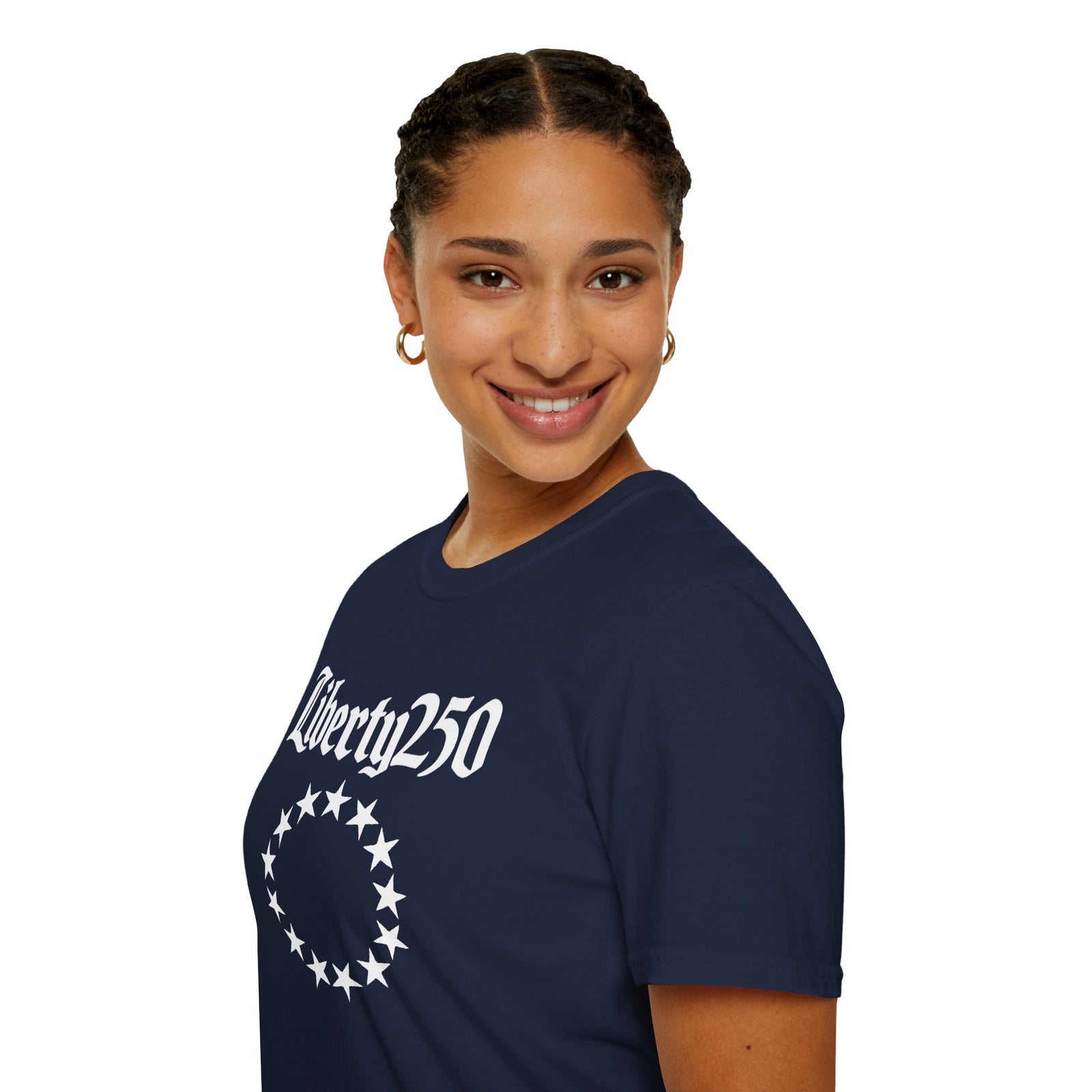 Liberty250 T-Shirt — Vintage Betsy Ross Star Circle Patriotic Tee