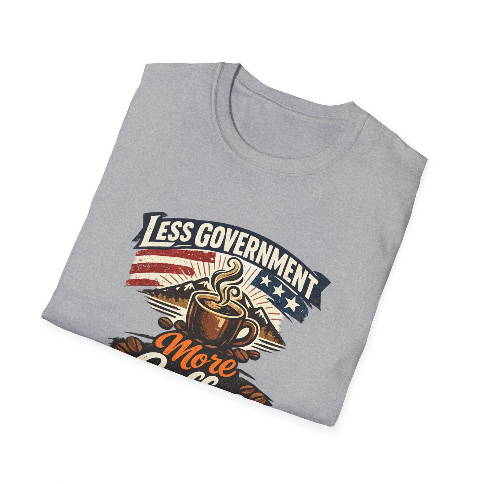 Less Government More Coffee T-Shirt — Patriotic Vintage Coffee Lover Tee
