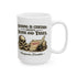 Ceramic Mug — Vintage Skull & Coins Quote Mug ("Nothing Is Certain Except Death & Taxes")