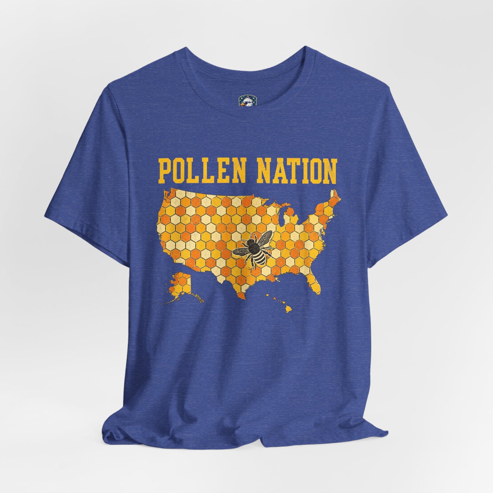 Pollen Nation T-Shirt – USA Honeycomb Map with Bee Graphic