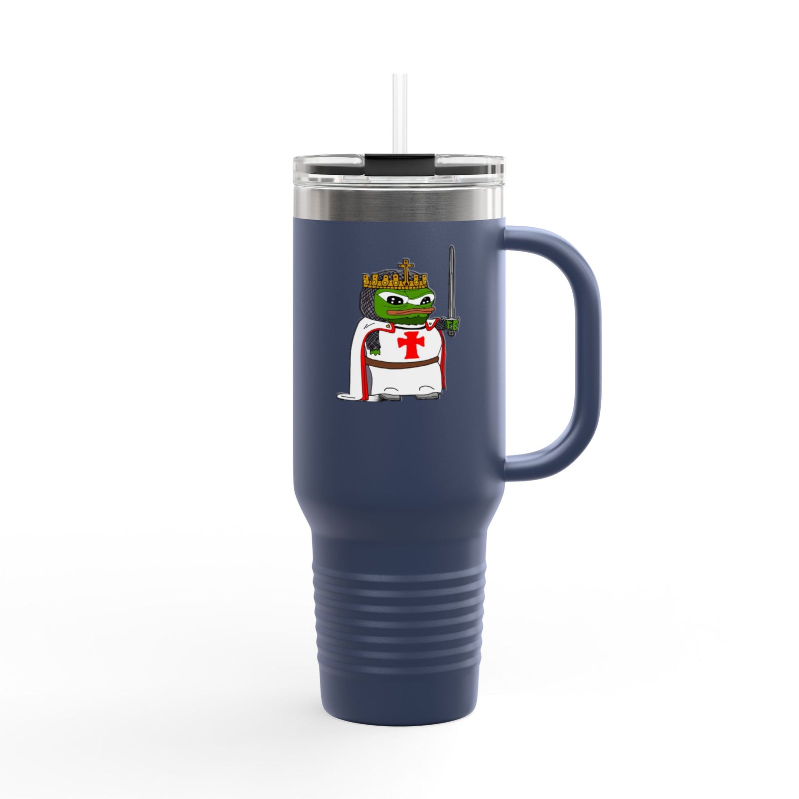 Crusader Pepe 40oz Tumbler - Deus Vult Insulated Travel Mug