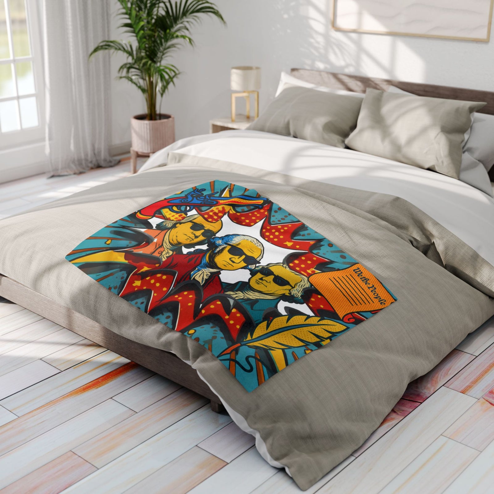 Pop Art Founding Fathers Fleece Blanket