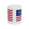 Walton & Johnson: Betsy Ross 250th Anniversary Ceramic Mug – Patriotic American Flag Coffee Cup (11oz/15oz)
