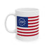 Walton & Johnson: Betsy Ross 250th Anniversary Ceramic Mug – Patriotic American Flag Coffee Cup (11oz/15oz)