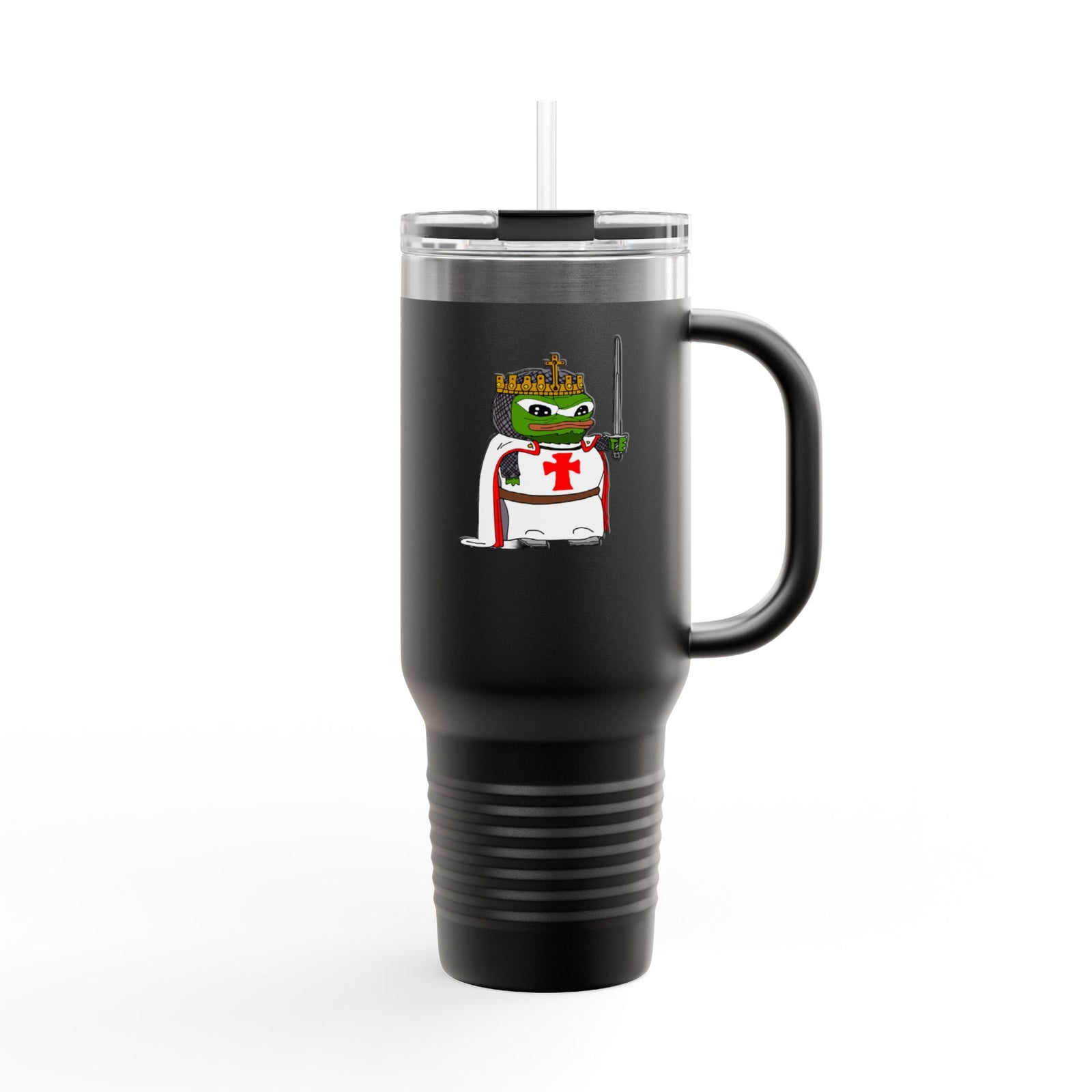 Crusader Pepe 40oz Tumbler - Deus Vult Insulated Travel Mug