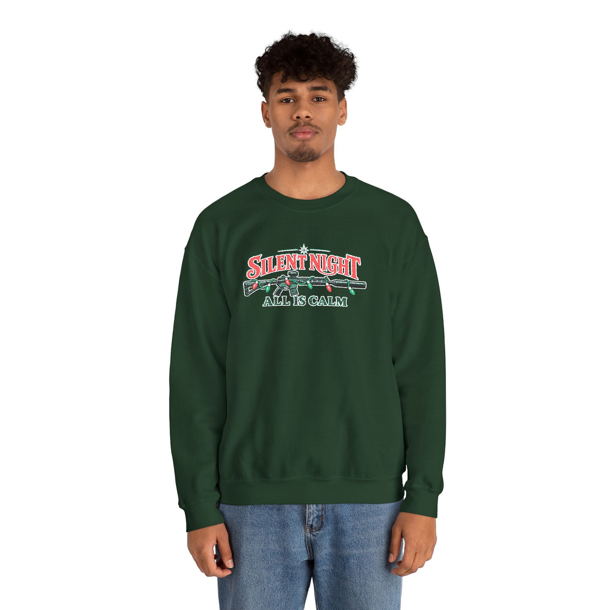 Silent Night Embroidered Christmas Sweater - 4LibertyShop.com