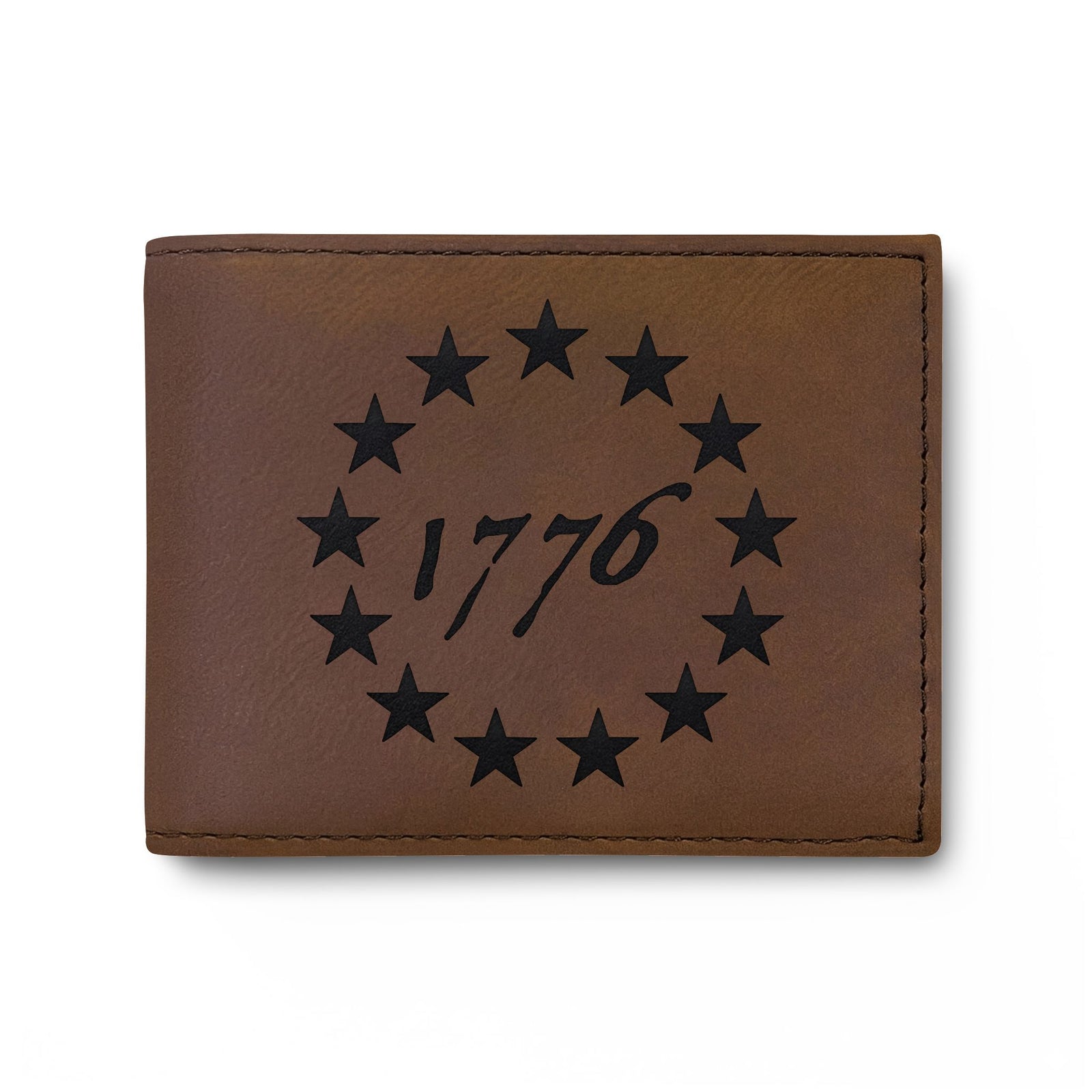 1776 Betsy Ross Stars Leather Wallet