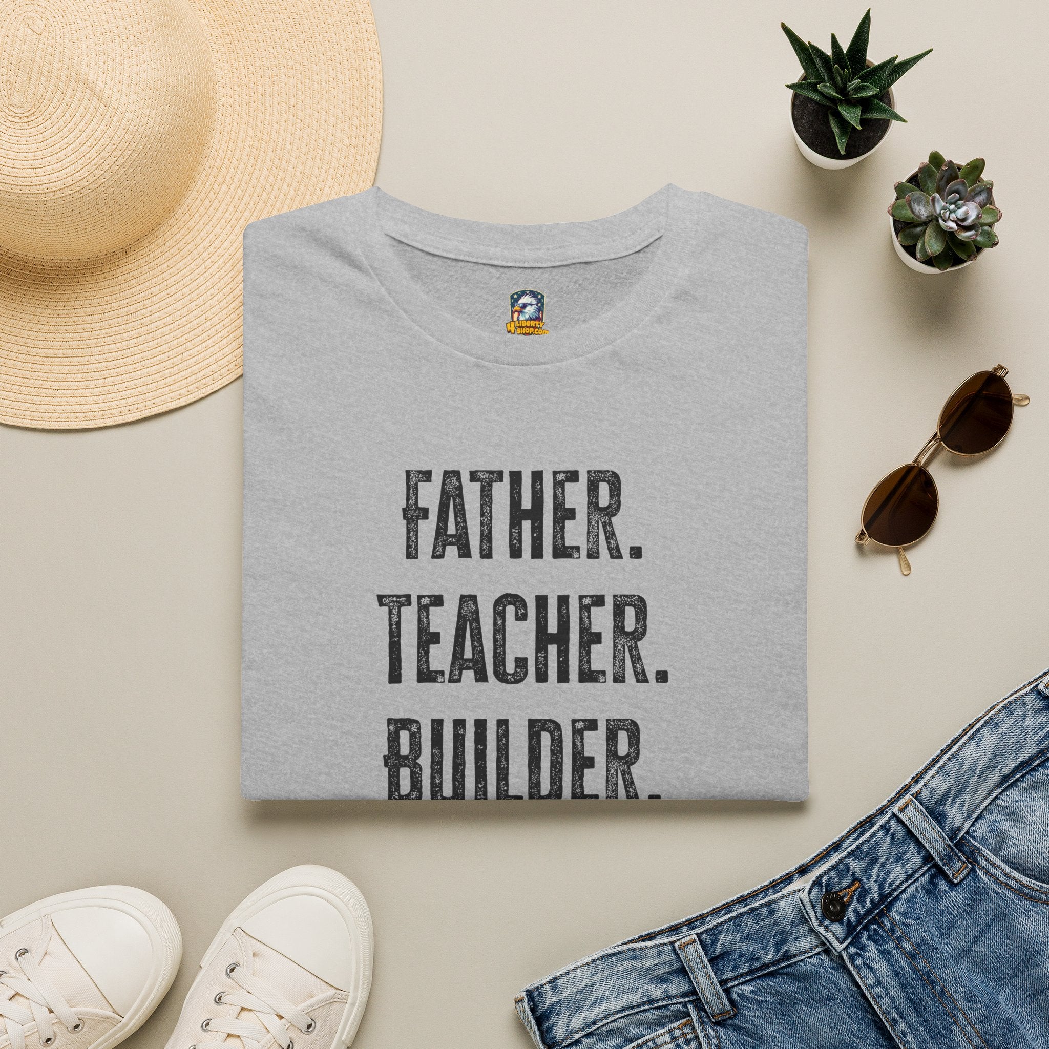 Homeschool Workshop - Father. Teacher. Builder. Homeschool Dad T-Shirt