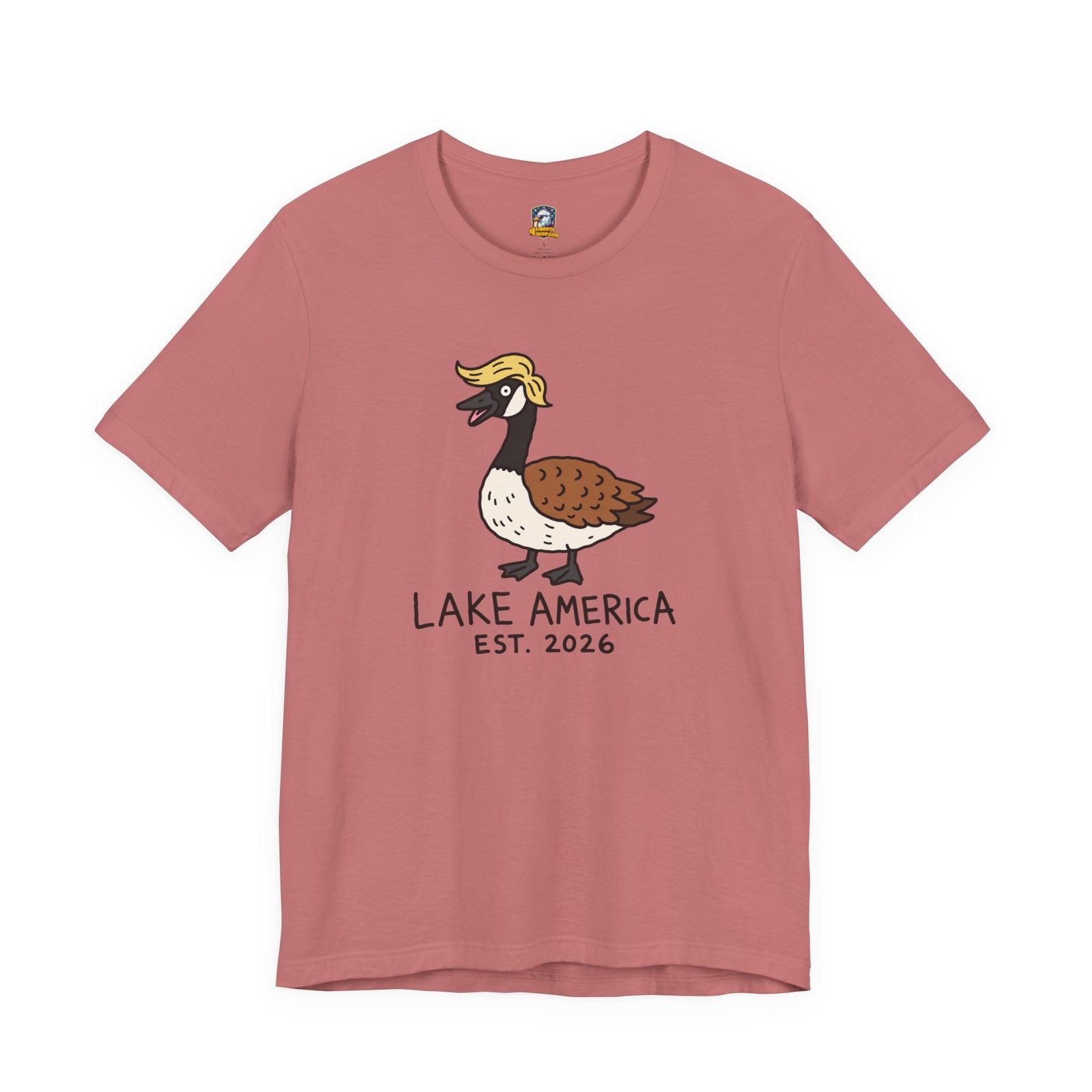 Lake America Goose T‑Shirt — 'Lake America EST. 2026' Cute Duck/Goose Graphic Tee - 4LibertyShop.com