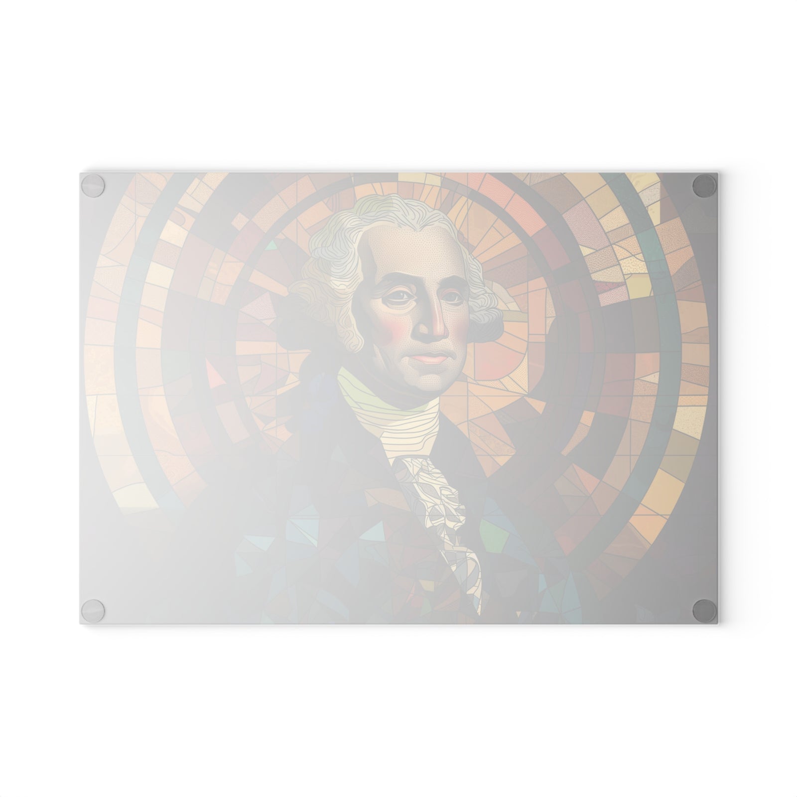 Stained Glass George Washington Glass Cutting Board - Premium Patriotic Kitchen Decor