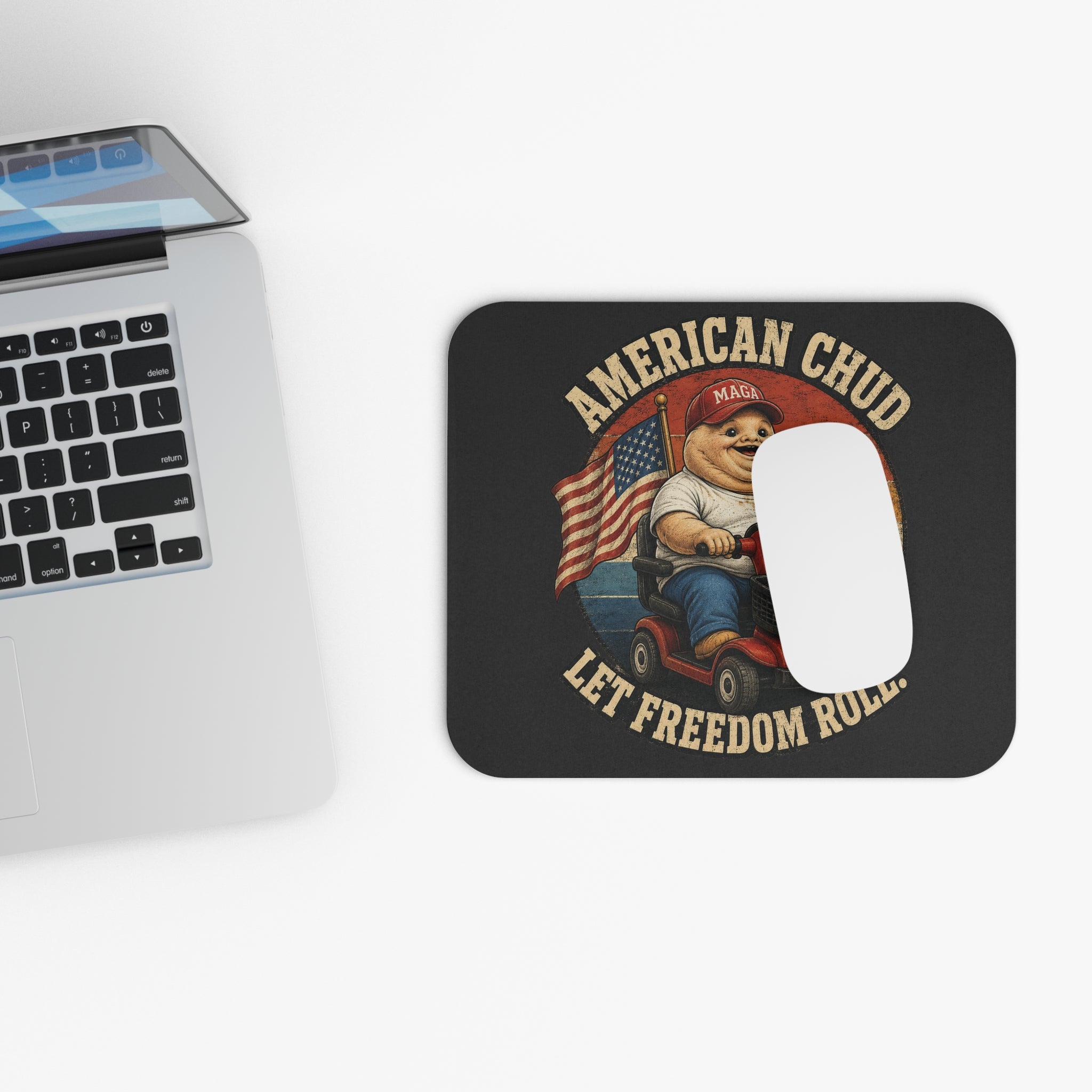 American Chud Mouse Pad — Let Freedom Roll, 9 × 8