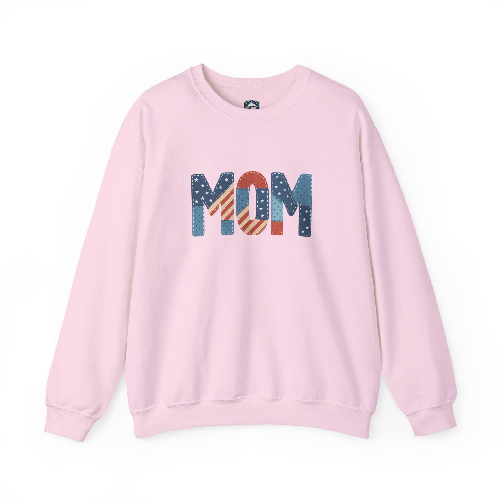 Embroidered Patriotic Mom Crewneck Sweatshirt
