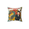 Sanae Takaichi Japanese Dragon Rising Sun Decorative Throw Pillow | Anime Woman Illustration