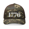 1776 Camo Trucker Hat — Embroidered Patriotic Mesh Cap