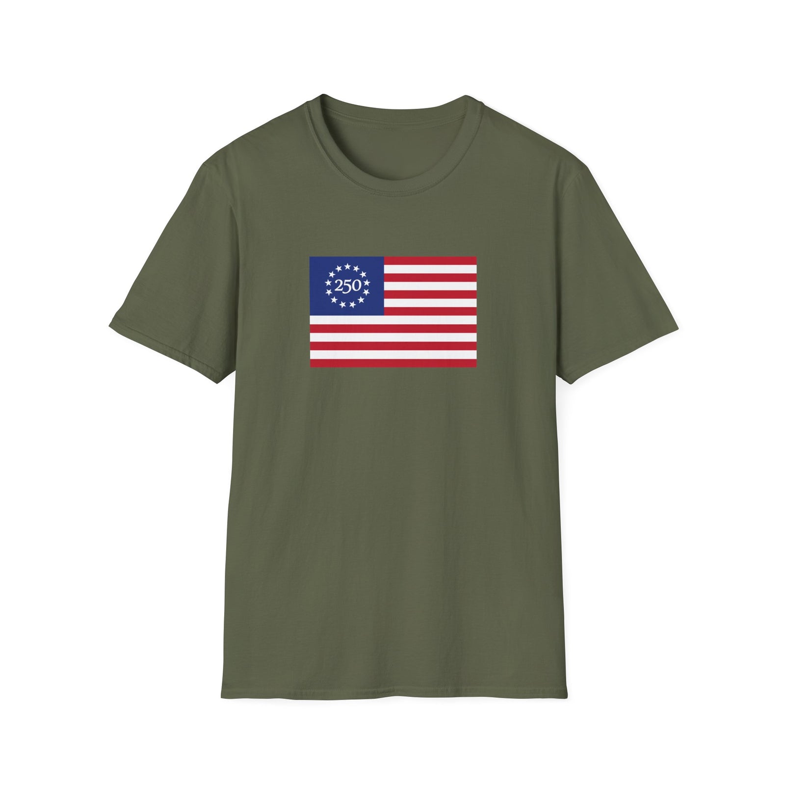 Liberty 250 Flag T-Shirt — Betsy Ross 13-Star Anniversary Tee