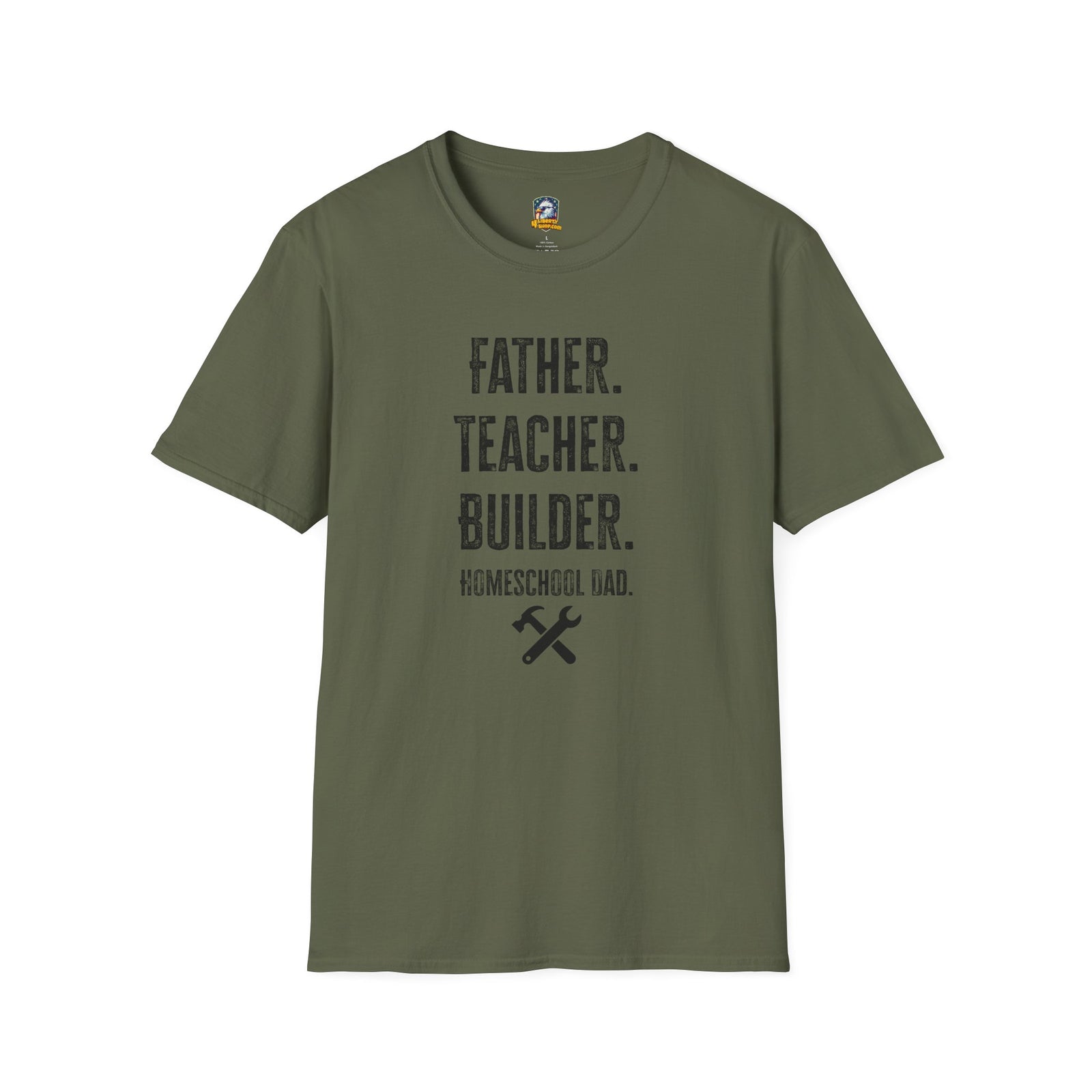 Homeschool Workshop - Father. Teacher. Builder. Homeschool Dad T-Shirt