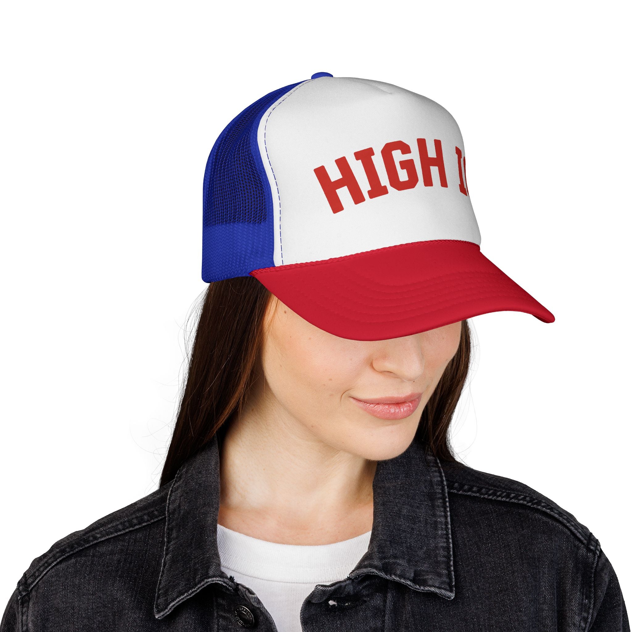 High IQ Trucker Cap — Funny Retro Mesh Hat