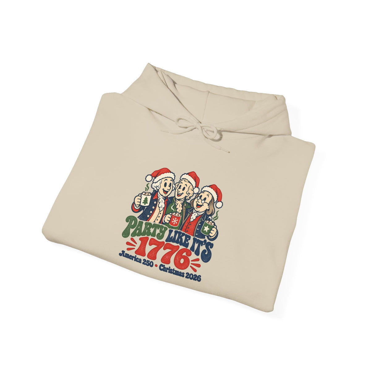 1776 Christmas Party Hoodie - Patriotic Santa Carolers Holiday Sweatshirt