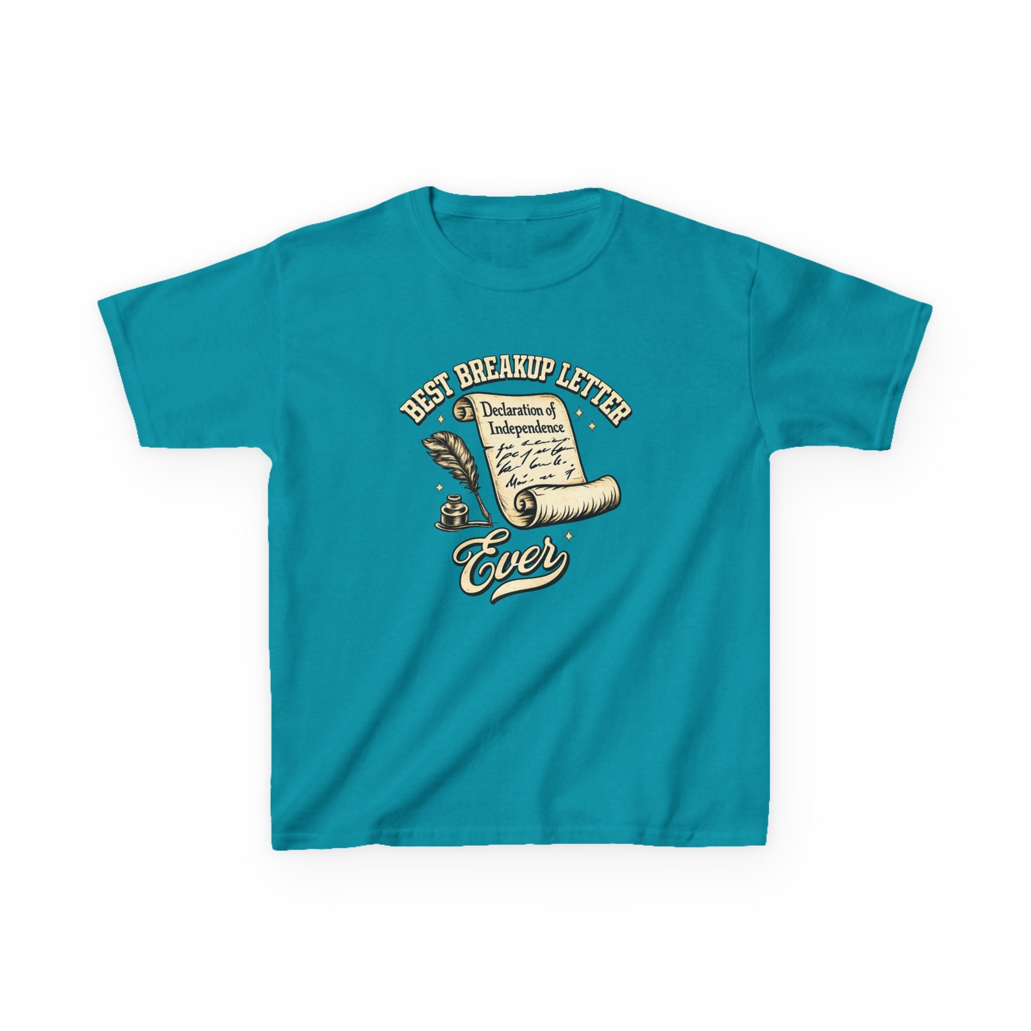 Kids T-Shirt – 'Best Breakup Letter Ever' Vintage Scroll Design